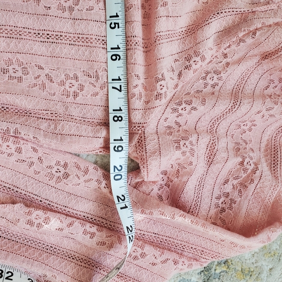 Hinge Lace Long Sleeve Romantic Tie Front Blouse - Picture 7 of 10